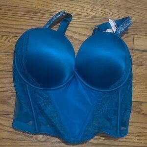 Blue Lace Underwire Bra